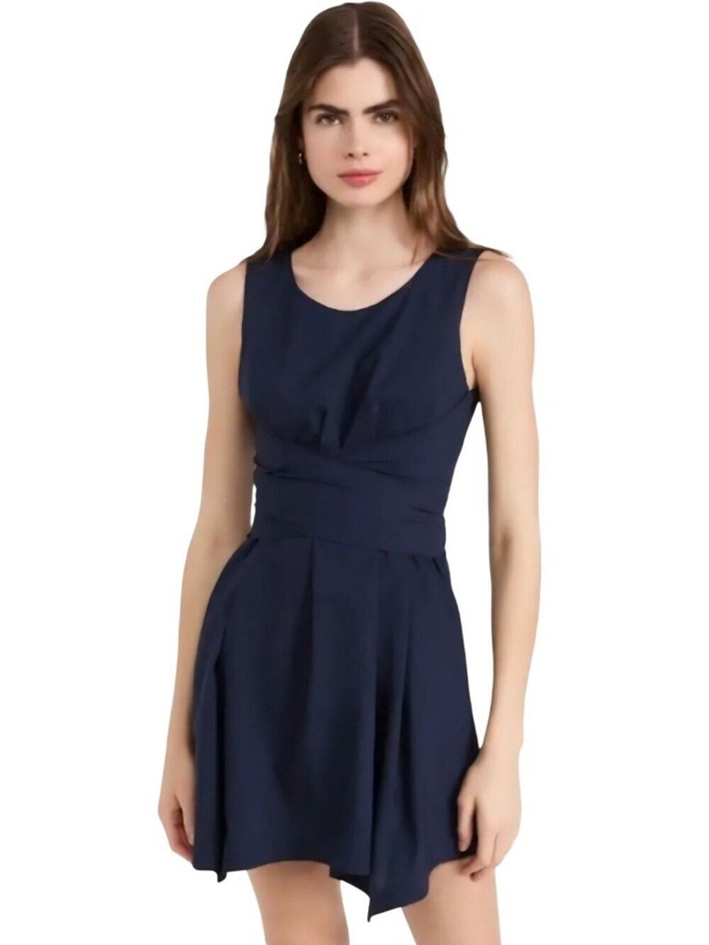 Rebecca Taylor NWT Handkerchief Hem Romper Navy Pockets Cotton Size 6